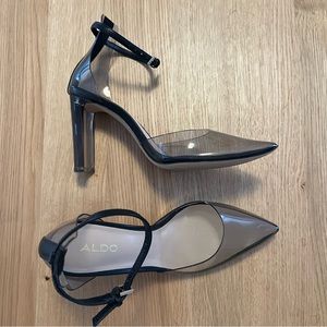 NWOT Aldo Smokey Grey Clear Heels